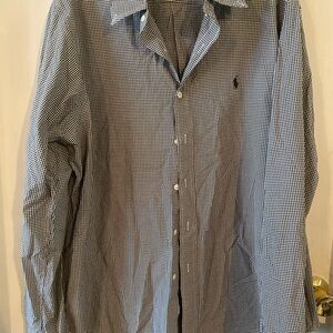 Ralph Lauren Long Sleeve Button Down Shirt Men’s XL -BlackCheckered